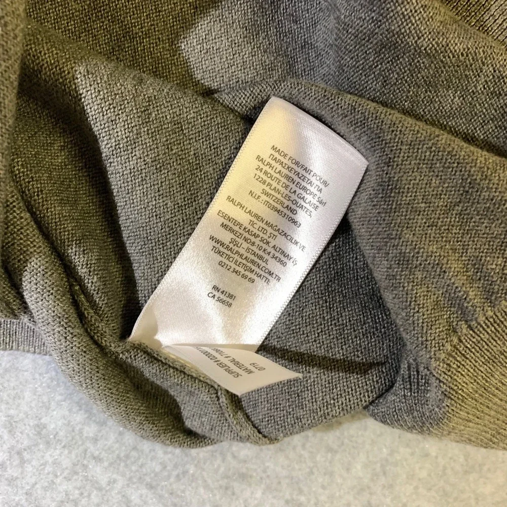 Polo‎ Ralph Lauren Mens XL Pima Cotton V-Neck Sweater Gray Pullover Pony Logo